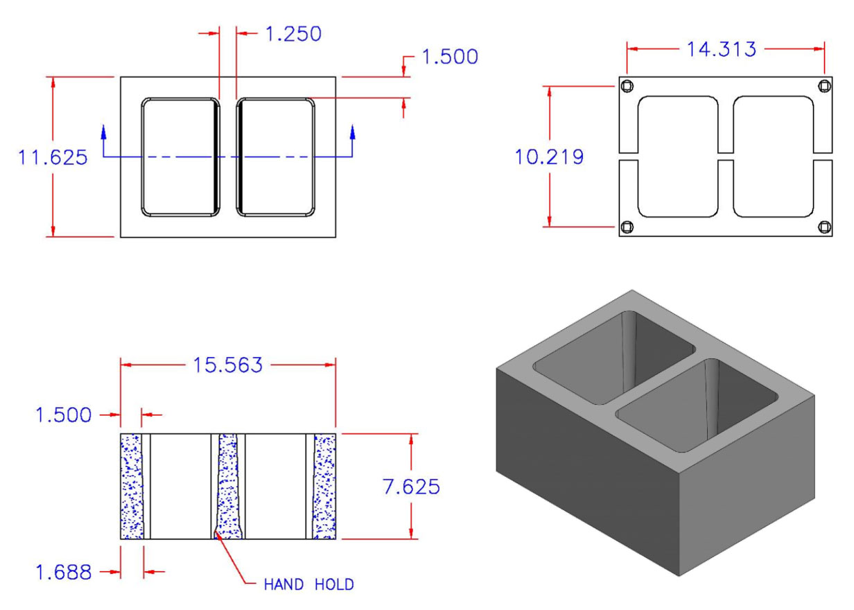 D12816-1101 Square Core Plain End