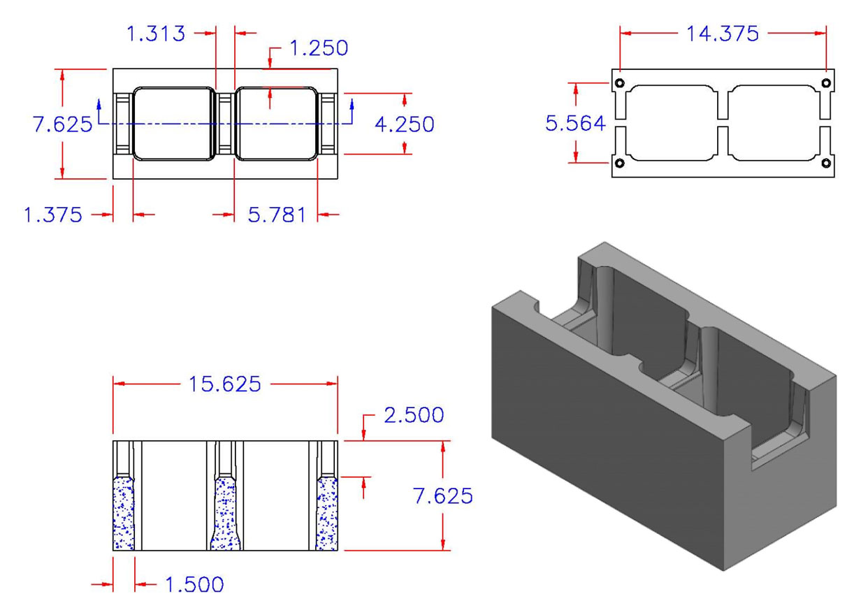 DC8816-1986 Square Core Deep Cut Bond Beam