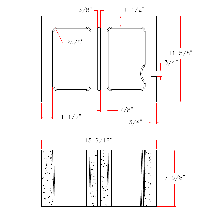 Standard 12" Block D12816-1533