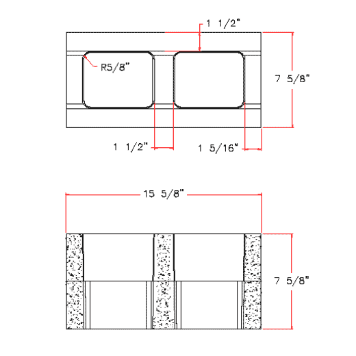 Standard 8" Block D8816-1847